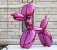 Metallic balloon poodle.